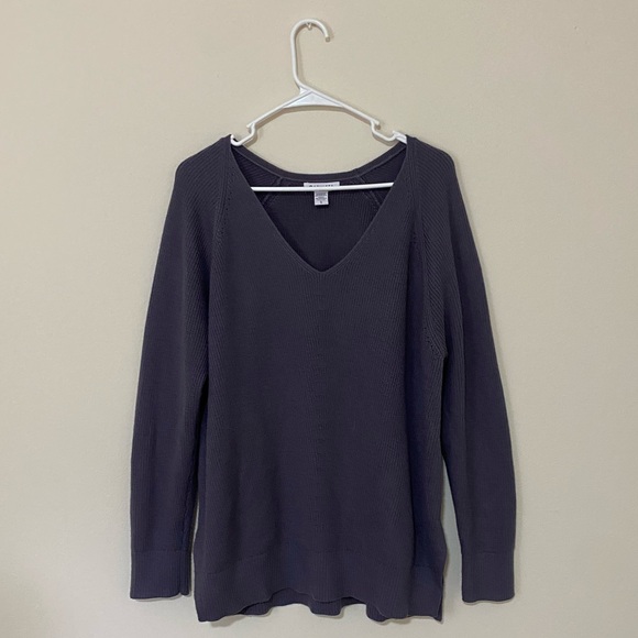 Athleta Purple Hanover Refined V-Neck Sweater Size Large - Picture 3 of 6
